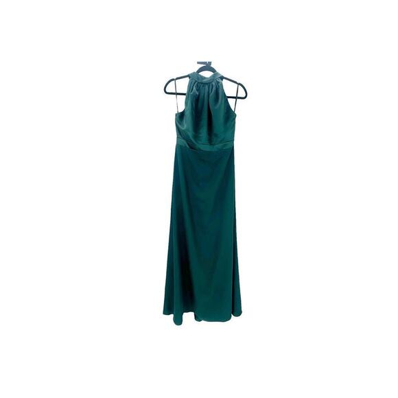 After Six Halter Neck Charmeuse & Crepe Gown Sleeveless in Evergreen Size 10 NWT - Picture 6 of 12
